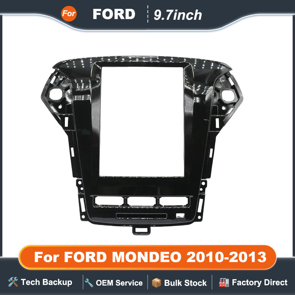 For FORD MONDEO 2010-2013 9.7 Inch 2 Din Car Radio Fascias Tesla Style Multimedia Frame Video Player Navigation DVD Panel Trim