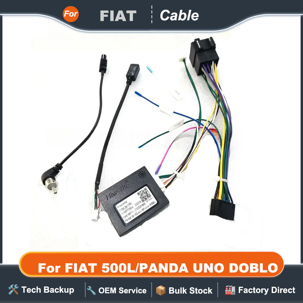 Car accessories Car radio Canbus Box Decoder For FIAT 500L/PANDA UNO DOBLO 2 Din 16PIN Wiring Harness Plug Power Cable Android