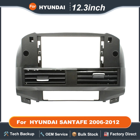 Car Radio Fascia 12.3 inch for 2006-2012 HYUNDAI SANTAFE 2 Din Stereo Player Install Surround Panel Dash Kit GPS Frame