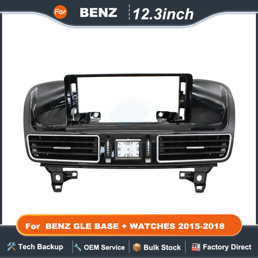 12.3Inch For 2015-2018 BENZ GLE BASE + WATCHES Car Radio Stereo GPS MP5 Android Player 2 Din Fascias Panel DashBoard Frame Cover