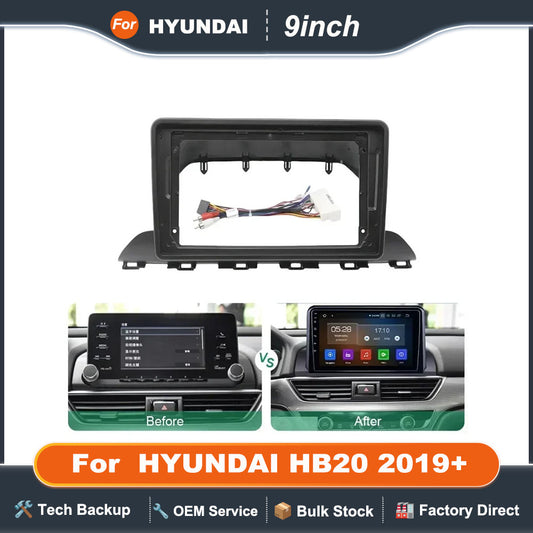 9"Car Audio Big Screen Fascia Frame Adapter For 2019+ HYUNDAI HB20 2Din Stereo Dash Installation Panel Frame Kit