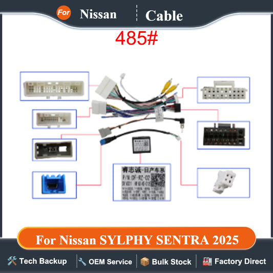 Car Radio Player Cable Plug 485# For Nissan SYLPHY SENTRA 2025 Canbus Fitting Adaptor Dash Kits