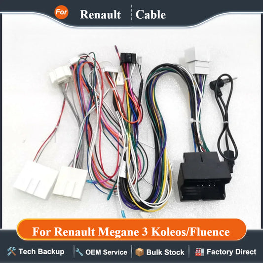 Car 16pin Audio Wiring Harness With Canbus Box For Renault Megane 3 Koleos/Fluence Stereo Installation Wire Adapter