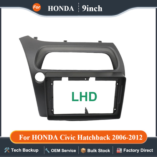 9 Inch Android Car Radio Fascias For HONDA Civic Hatchback 2006-2012 Stereo Player Frame 2DIN Head Unit Dash Panel Installation