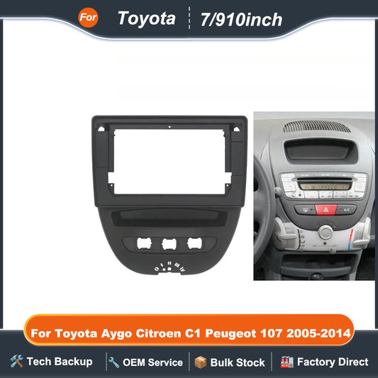 7/9/10 Inch Car Radio Frame Fascia Dash Kit DVD Head Unit Panel Stereo Cover For Toyota Aygo Citroen C1 Peugeot 107 2005-2014