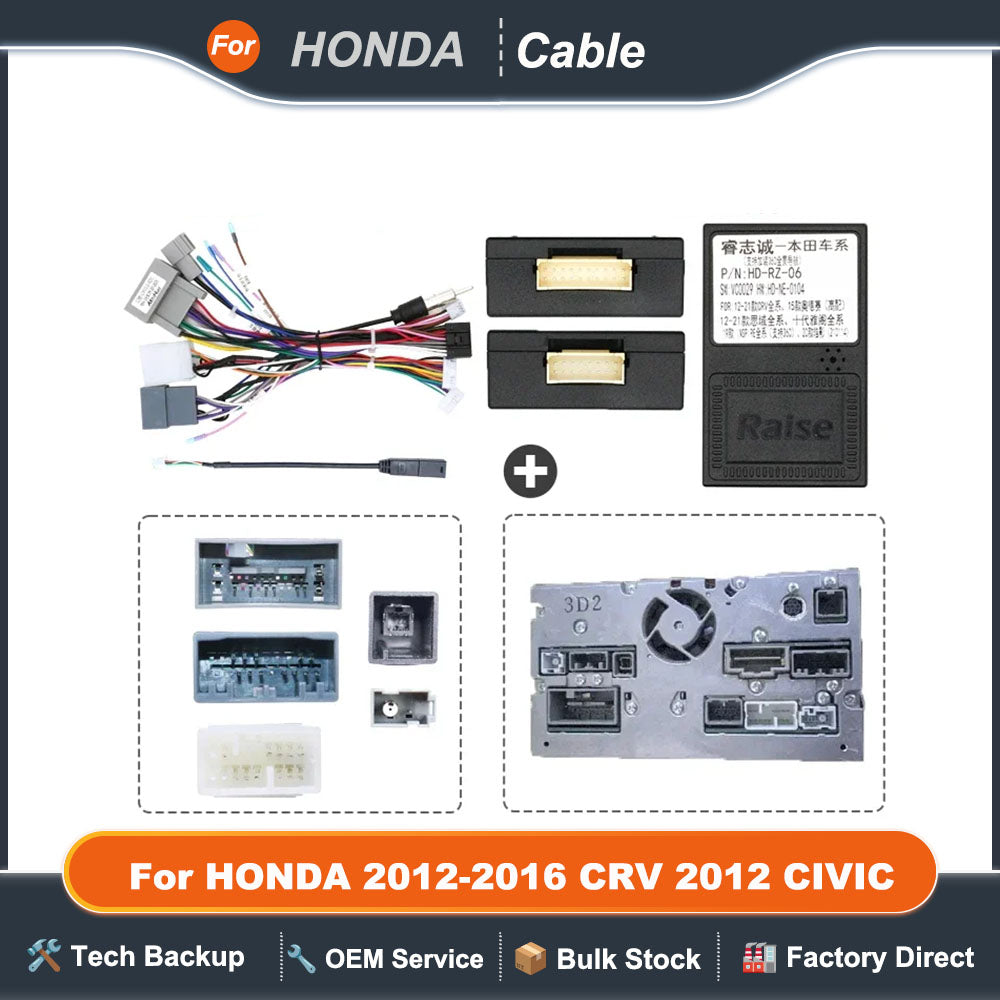 CANBUS For HONDA 2012-2016 CRV 2012 CIVIC 2.0 2.4 Android Car Radio Player Cable Auto Power Wire harness Adaptor HD-RZ-06
