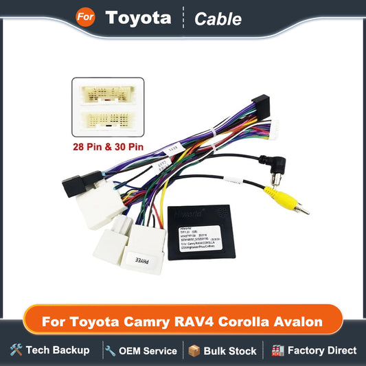 CAN Bus Radio Wiring Harness 16 Pin Plug to 28Pin 30Pin Car Android System Cable Adapter for Toyota Camry RAV4 Corolla Avalon