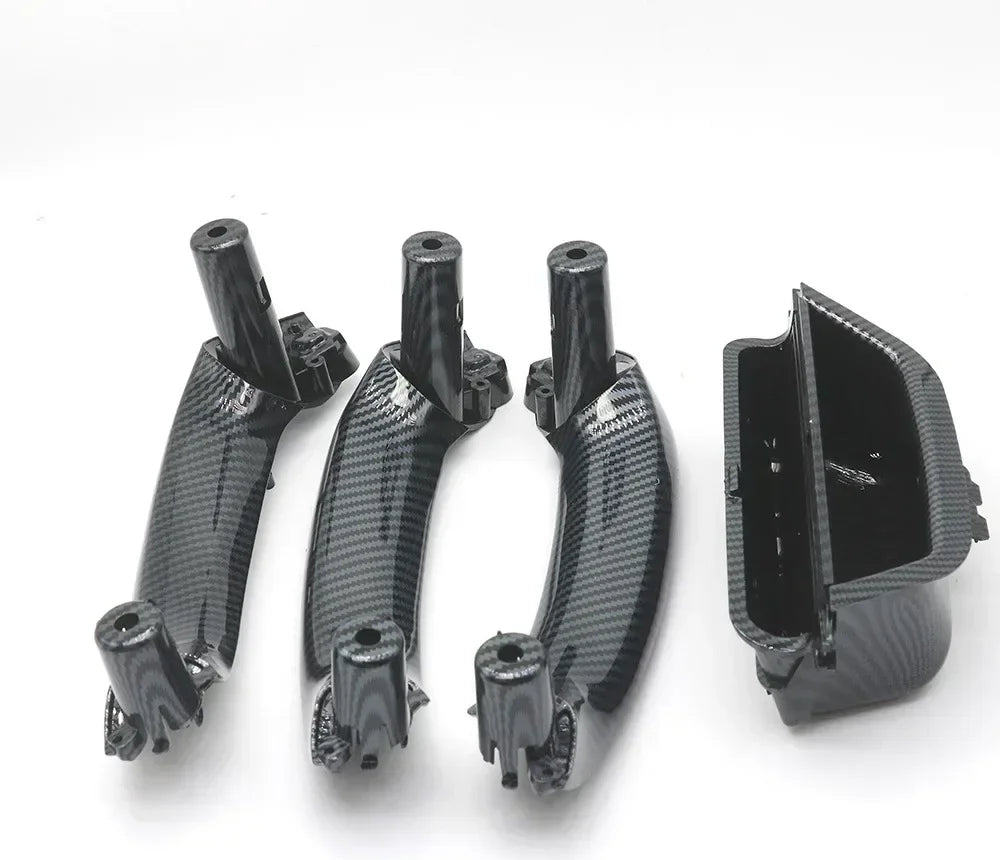 4PCS SET LHD RHD Fiber Interior Door Handle Panel Cover Trim For BMW X3 X4 F25 F26 2010-2016