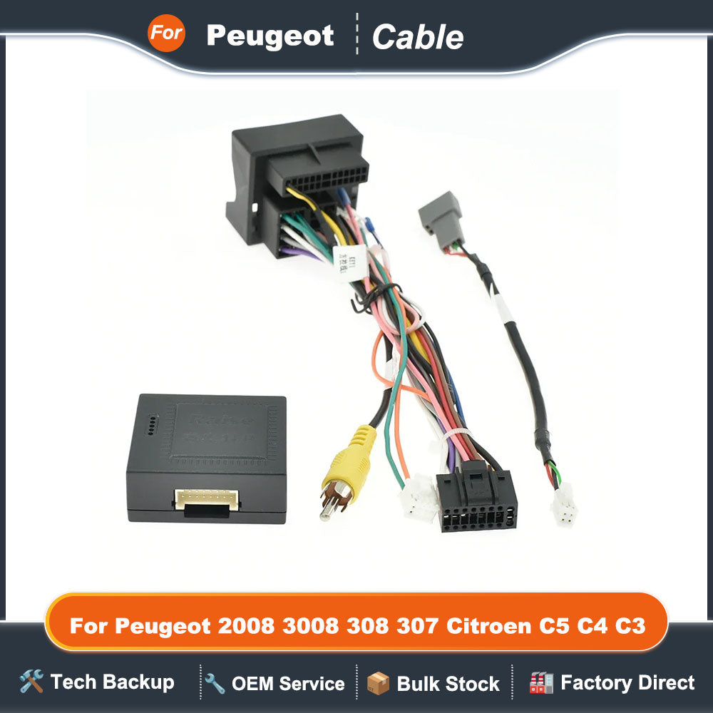 16 Pin to Wiring Harness CANBUS Decoder Box Car Quad Lock Cable Adapter for Peugeot 2008 3008 308 307 Citroen C5 C4 C3