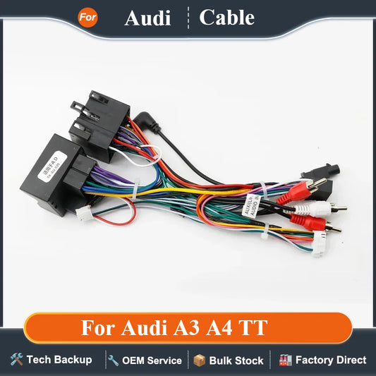 Car 16pin Wiring Harness Adapter Canbus Box Decoder Android Radio Power Cable For Audi A3 A4 TT