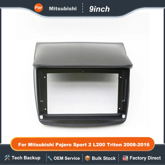 9 inch car interior dashboard dvd stereo radio frame fascia panel for Mitsubishi Pajero Sport 2 L200 Triton 2008-2016