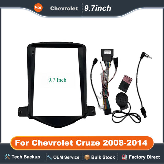 9.7 Inch For Chevrolet Cruze 2008-2014 Tesla Style Car Radio Fascia Head Unit Panel Player Andriod MP5 Frame Install Trim Kit