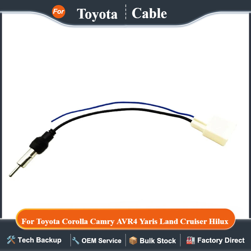 Car Radio AM FM Antenna Converter Adapter Cable DIN Plug Female Connector for Toyota Corolla Camry AVR4 Yaris Land Cruiser Hilux