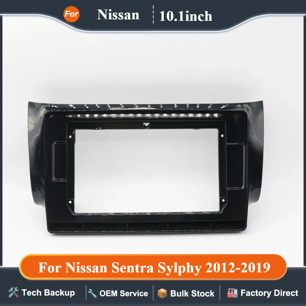 2 Din 10.1 Inch Car Radio Fascia for Nissan Sentra Sylphy 2012-2019 Stereo Panel Dashboard Installation Trim Kit DVD Frame Bezel