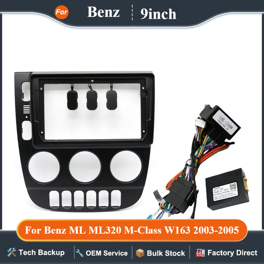 AUTODAILY 9 Inch Car Frame Fascia Adapter Android Radio Dash Fitting Panel Kit For Benz ML ML320 M-Class W163 2003-2005