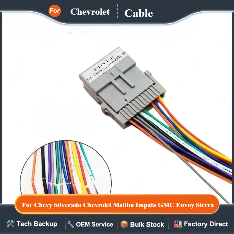 Car Stereo Radio Wiring Harness Adapter 24 Pin for Chevy Silverado Chevrolet Malibu Impala GMC Envoy Sierra Buick Pontiac Hummer