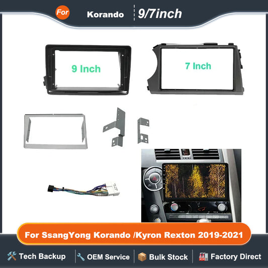 Car frame Kits for SsangYong Korando 10-13 Kyron Rexton W Tivolan Tivoli 19-21 dashboard panel frame car video GPS DVD Accessory