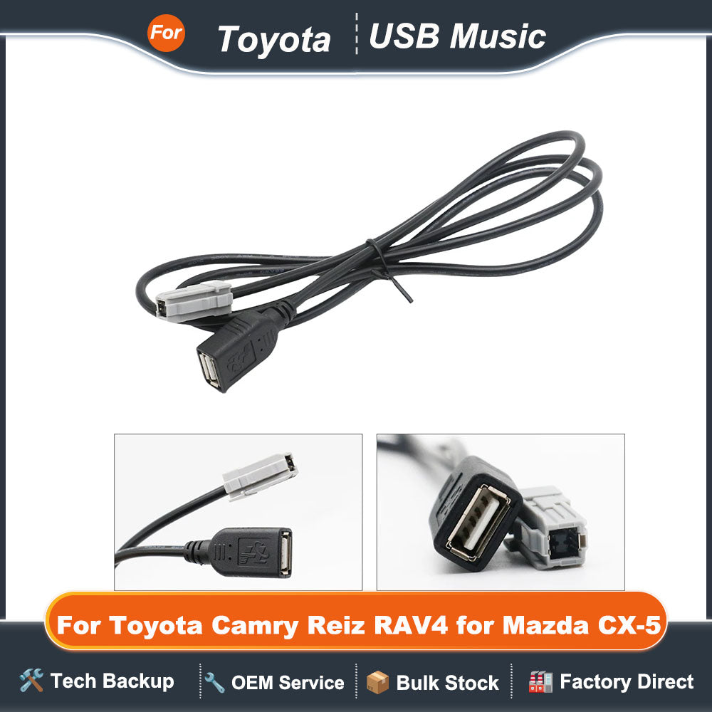 4 6 Pin Car CD Radio USB Music Aux Audio Media Data Wire Plug Cable Connector Adapter for Toyota Camry Reiz RAV4 for Mazda CX-5