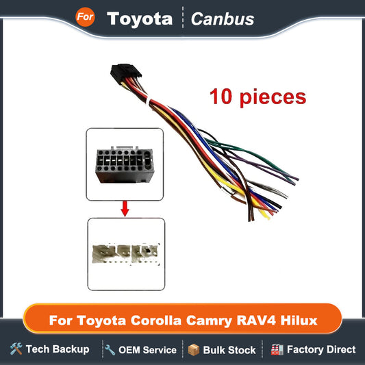 Radio Wiring Harness Adapter 16 Pin Connector Plug 10 Pcs Wholesale Cable for Toyota Corolla Camry RAV4 Hilux Land Cruiser Yaris