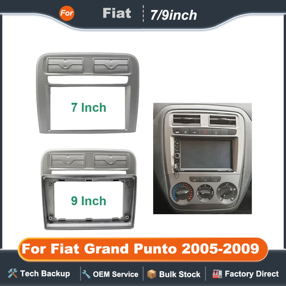 7/9 Inch Double 2 Din Car Radio Fascia Fit for Fiat Grand Punto 2005-2009 Dash Mounting Installation Trim Frame Stereo Kit