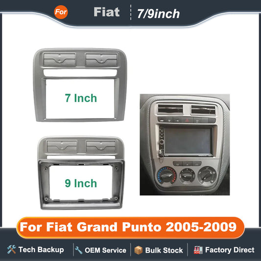 7/9 Inch Double 2 Din Car Radio Fascia Fit for Fiat Grand Punto 2005-2009 Dash Mounting Installation Trim Frame Stereo Kit