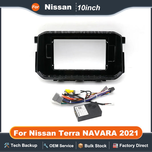 10 Inch Car Frame Fascia Adapter Canbus Box Decoder For Nissan Terra NAVARA 2021 Android Radio Dash Fitting Panel Kit