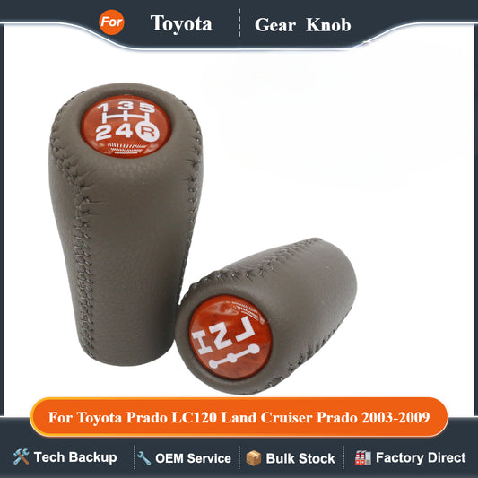 Real Leather For Toyota Prado LC120 Land Cruiser  2003-2009 Car 5 Speed MT Gear Shift Knob Transmission+Transfer