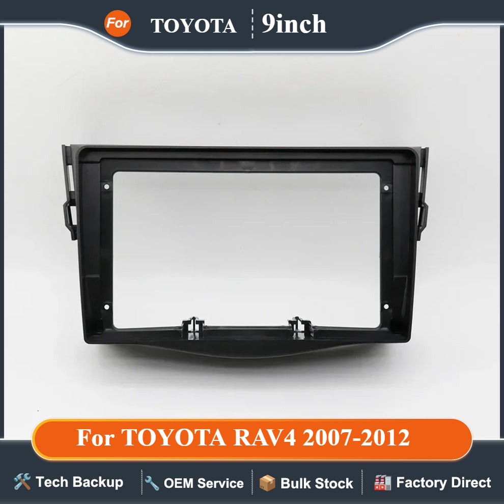 9 Inch 22.86cm for 2007-2012 Car DVD Frame Audio Dash Trim Kits Facia Panel Radio Player Screen 2 Din for TOYOTA RAV4