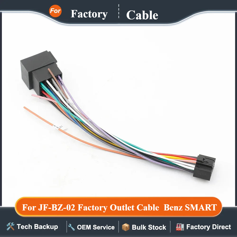 for JF-BZ-02 Factory Outlet Cable  Benz SMART power cord Wire harness connector car ISO  canbus box cable