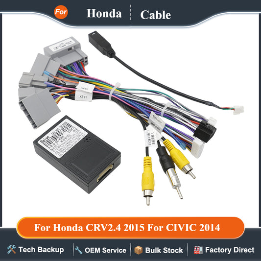 2 Din Video Player Car Radio Stereo For Honda CRV2.4 2015 For CIVIC 2014 Wiring Harness Cable Adapter Canbus Box
