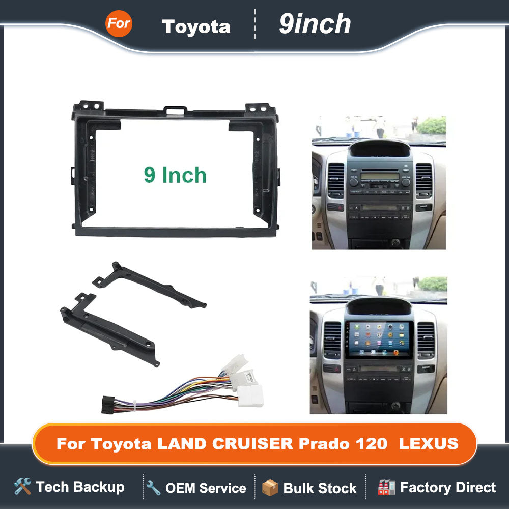 Car radio frame 9Inch For Toyota LAND CRUISER Prado 120  LEXUS GX 470 Stereo Panel Dashboard Installation Trim GPS DVD Accessory