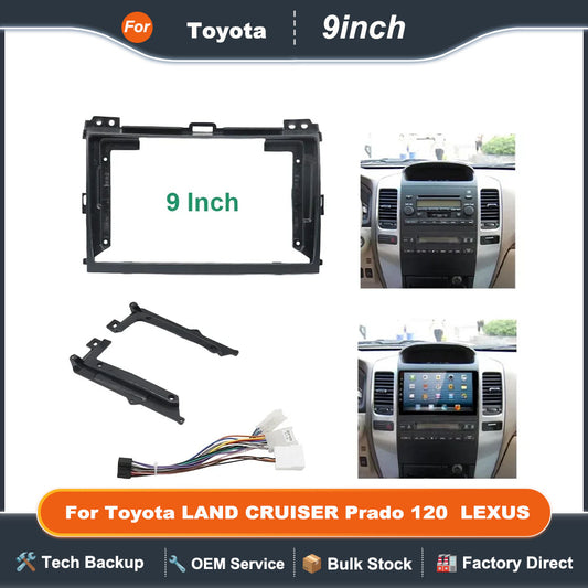 Car radio frame 9Inch For Toyota LAND CRUISER Prado 120  LEXUS GX 470 Stereo Panel Dashboard Installation Trim GPS DVD Accessory