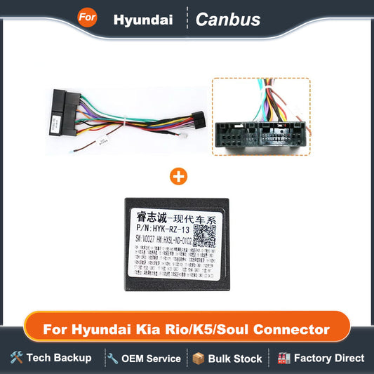 Harness Adapter 16 Pin Plug to 18Pin 24Pin for Hyundai Kia Rio/K5/Soul Connector Car Android Cable And Canbus