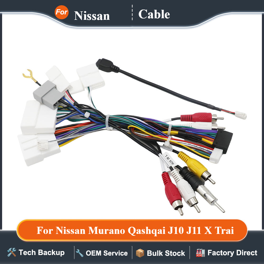 Car Radio Stereo Wiring Harness Cable Adapter For Nissan Murano Qashqai J10 J11 X Trail Tiida for SYLPHY / Terra/ Bluebird Kicks