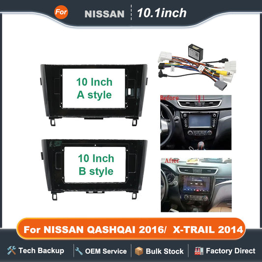 For 2016 NISSAN QASHQAI/ 2014 X-TRAIL (10.1INCH)Car Radio Fascias Android GPS MP5 Stereo Player 2 Din Head Unit Panel Dash Frame