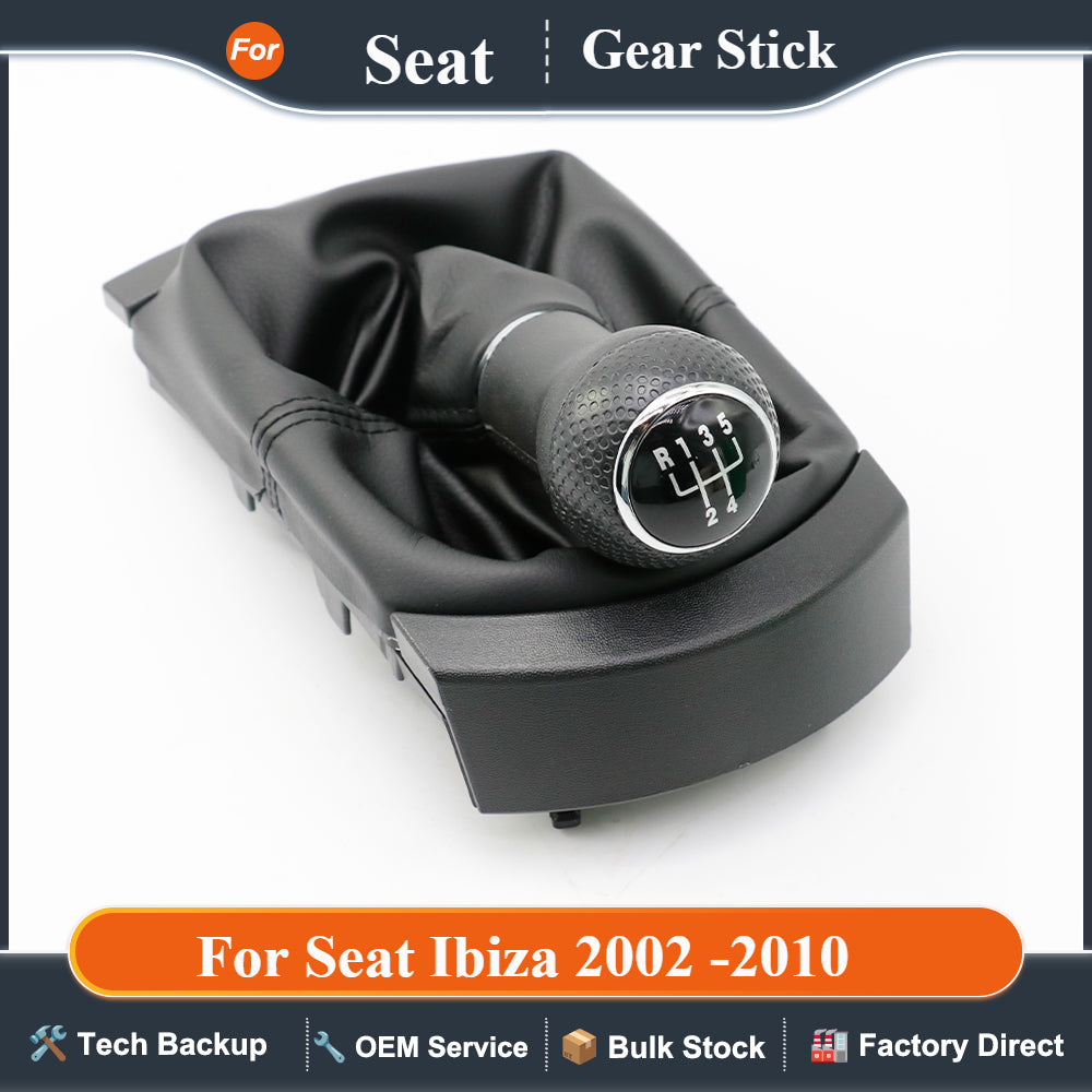 For Seat Ibiza 2002 -2010 Car-Styling 5 Speed Gear Stick Shift Knob with PU Leather Boot