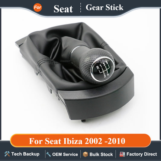 For Seat Ibiza 2002 -2010 Car-Styling 5 Speed Gear Stick Shift Knob with PU Leather Boot