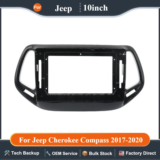 10 Inch Car Frame Fascia Adapter Canbus Box Decoder Android Radio Dash Fitting Panel Kit For Jeep Cherokee Compass 2017-2020
