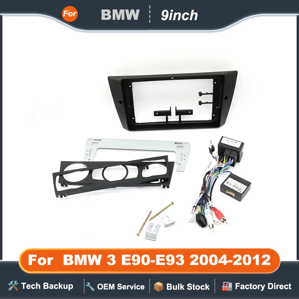 For 2004-2012 BMW 3 (E90-E93) (9INCH) Car Radio Fascias Installation Dash Frame 2 Din Panel DVD Gps Mp5 Android Player Trim