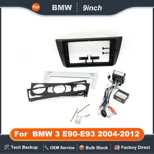 For 2004-2012 BMW 3 (E90-E93) (9INCH) Car Radio Fascias Installation Dash Frame 2 Din Panel DVD Gps Mp5 Android Player Trim