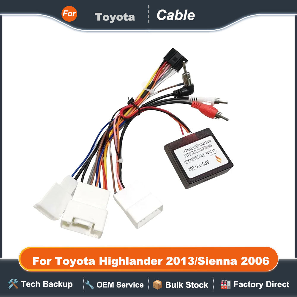 For Toyota Highlander 2013/Sienna 2006 /Prado 2010 /LAND CRUISER 100 2004 With JBL Function16 Pin Canbus Box With Cable Adaptor