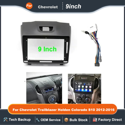 9Inch Car DVD Frame Audio Dashboard Trim Kit Panel For Chevrolet Trailblazer Holden Colorado S10 Isuzu D-max MU-X 2012-2016