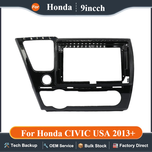 9 Inch For Honda CIVIC USA 2013+ Car Radio Android Stereo MP5 GPS Player Panel Casing Frame 2 Din Head Unit Fascia Dash Cover