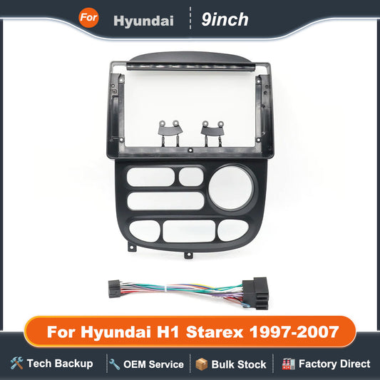 9 Inch Car Fascia Frame Fitting Adaptor Android Audio Dash Trim Kit For Hyundai H1 Starex 1997-2007