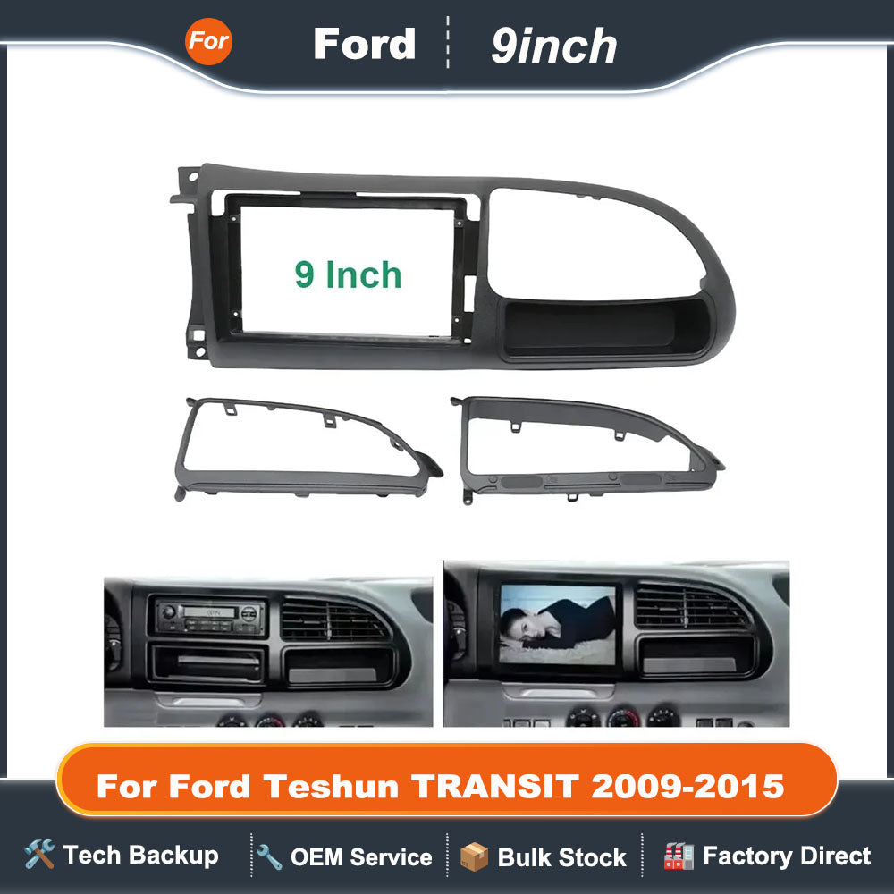 9 Inch Car Frame Fascia Adapter Canbus Box Android Radio Dash Fitting Panel Kit For Ford Teshun TRANSIT 2009-2015