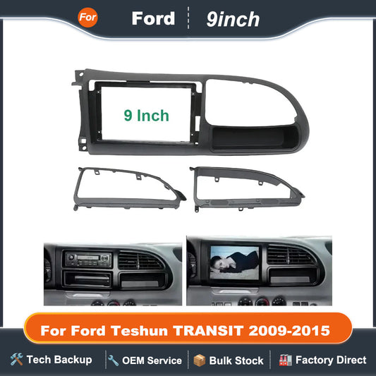 9 Inch Car Frame Fascia Adapter Canbus Box Android Radio Dash Fitting Panel Kit For Ford Teshun TRANSIT 2009-2015