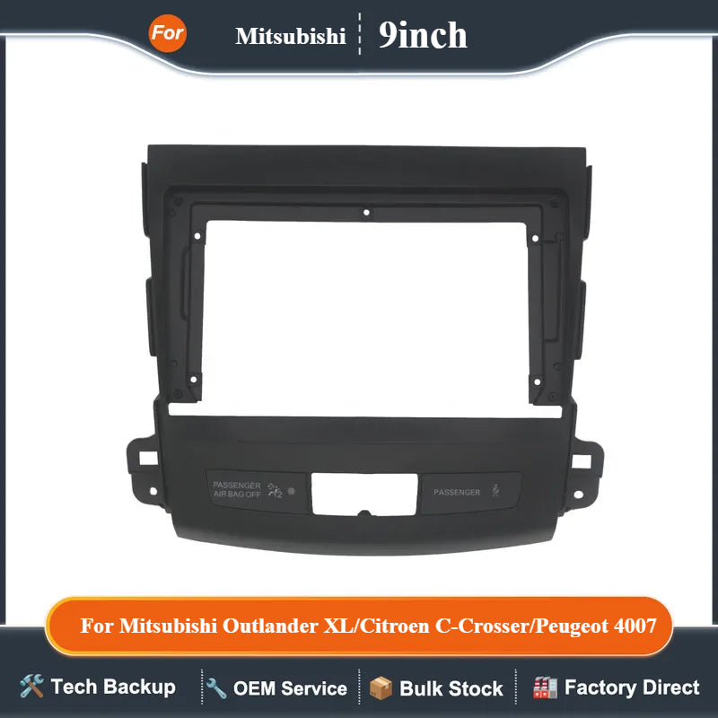 2 Din Car Radio Fascia For Mitsubishi Outlander XL/Citroen C-Crosser/Peugeot 4007 Auto Stereo Dashboard Panel Bezel Faceplate