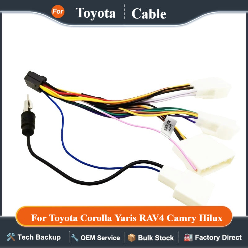 Radio Wiring Harness 16 Pin Plug Antenna Connector Car Audio Head Unit Cable Adapter for Toyota Corolla Yaris RAV4 Camry Hilux
