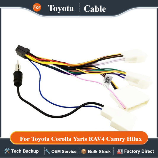 Radio Wiring Harness 16 Pin Plug Antenna Connector Car Audio Head Unit Cable Adapter for Toyota Corolla Yaris RAV4 Camry Hilux