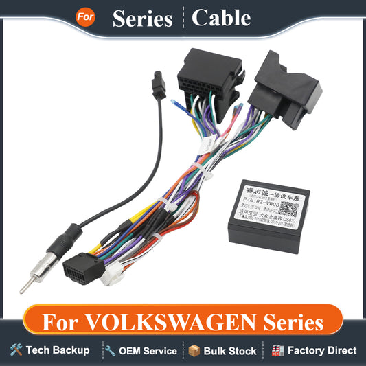 Canbus Box Decoder 360 Panorama Large Small Double-ended Power Supply Line RZC for VOLKSWAGEN Series 16 Pin Cable Adapter